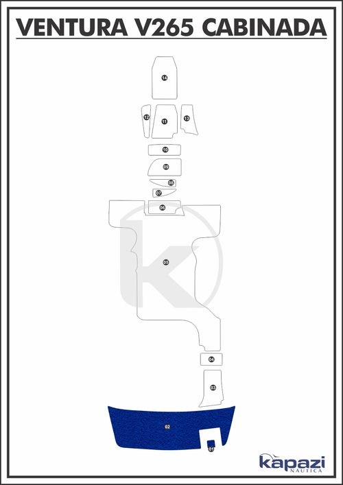 Tapete PVC Vinil Kap para Ventura V 265 Cabin Comfort - Plataforma