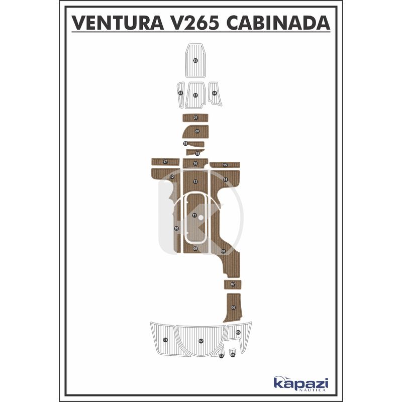 tapete-pvc-thermo-deck-beach-para-ventura-v-265-cabin-comfort-cockpit-natural-friso-preto