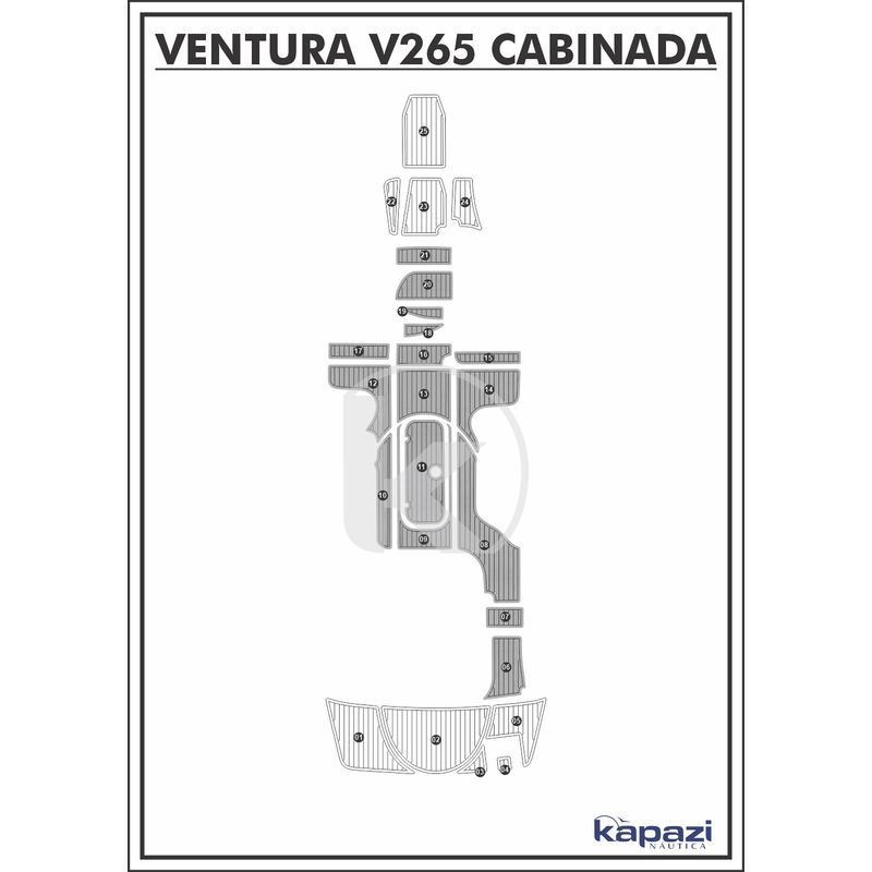 tapete-pvc-thermo-deck-comfort-para-ventura-v-265-cabin-comfort-cockpit-cinza-friso-preto