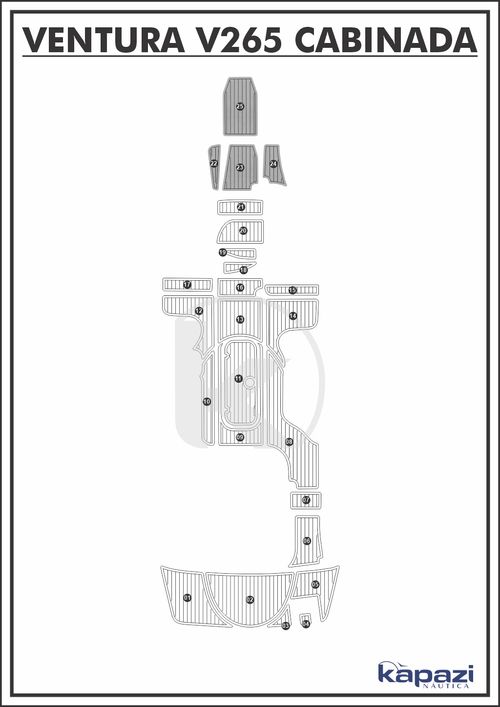 Tapete PVC Thermo Deck Comfort para Ventura V 265 Cabin Comfort - Cabine