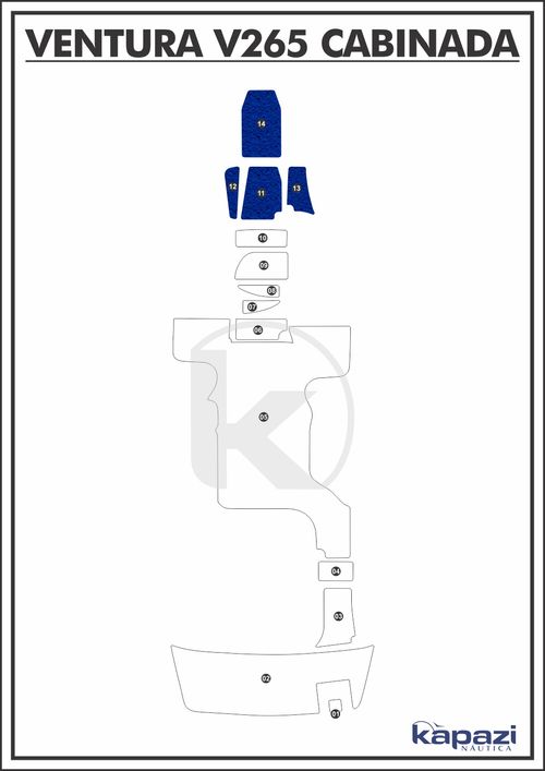 Tapete PVC Vinil Kap para Ventura V 265 Cabin Comfort - Cabine