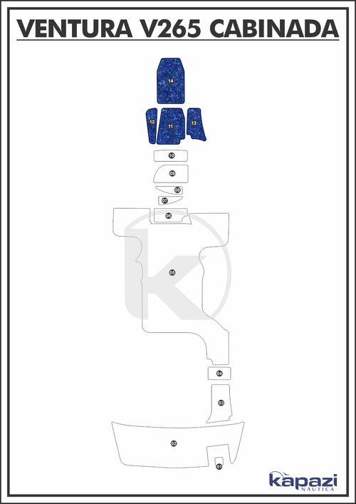 Tapete Têxtil Nauti Clean para Ventura V 265 Cabin Comfort - Cabine