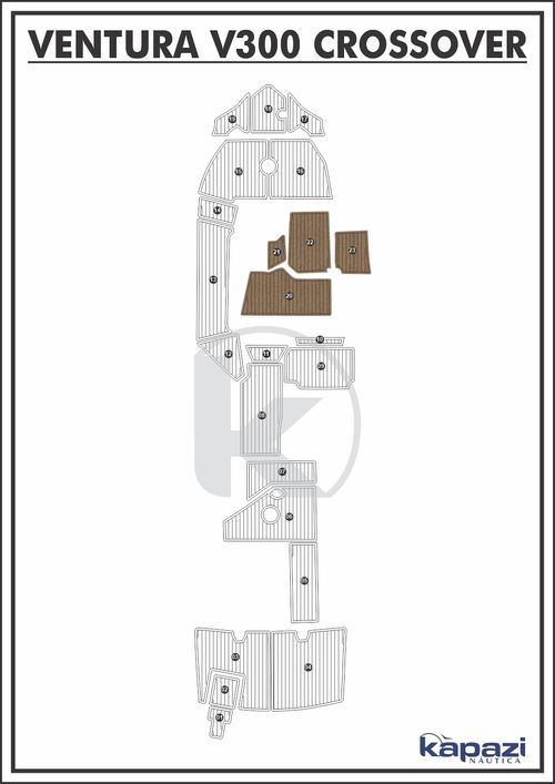 Tapete PVC Thermo Deck Beach para Ventura V 300 Crossover - Cabine