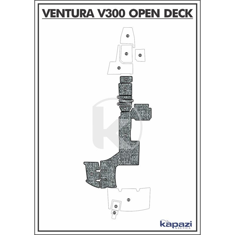 tapete-pvc-nautico-trancado-para-ventura-v-300-day-cruiser-cockpit-branco-e-preto-com-borda
