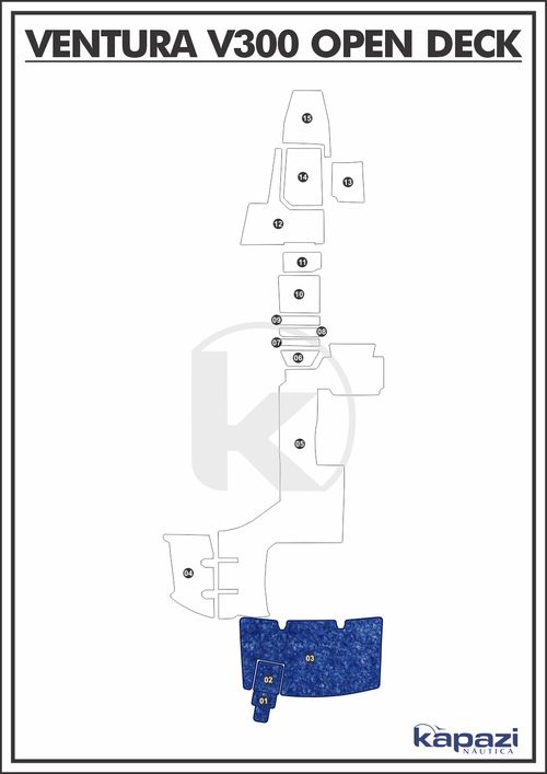 Tapete Têxtil Nauti Clean para Ventura V 300 Cabinada - Plataforma