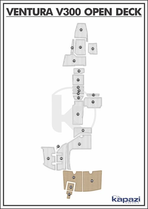 Tapete EVA Soft Tech para Ventura V 300 Open Deck - Plataforma