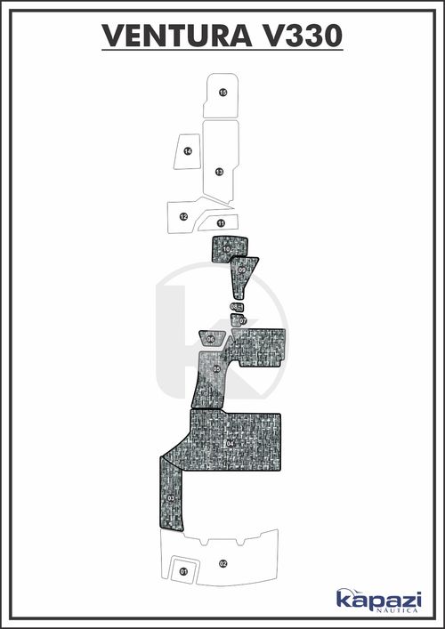 Tapete PVC Náutico Trançado para Ventura V 330 - Cockpit