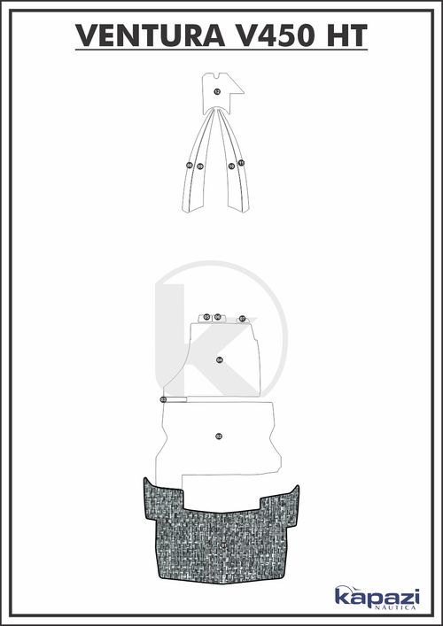 Tapete PVC Náutico Trançado para Ventura V 450 HT - Plataforma