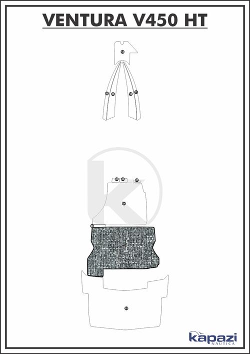 Tapete PVC Náutico Trançado para Ventura V 450 HT - Cockpit