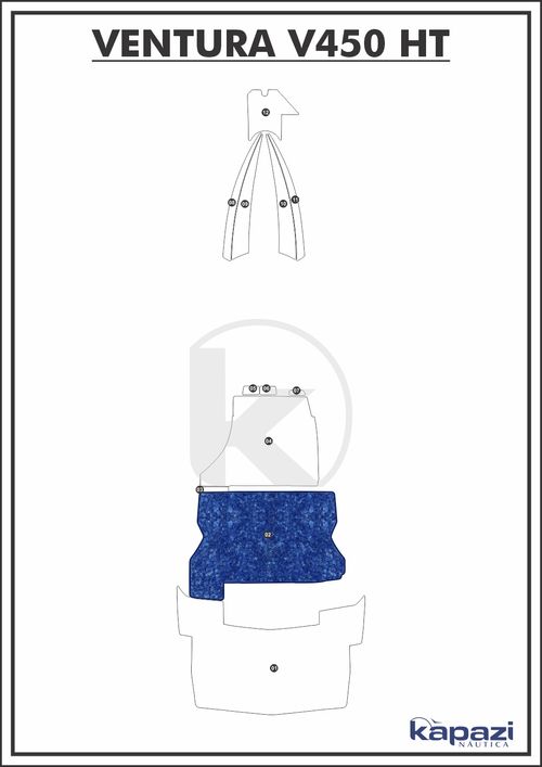 Tapete Têxtil Nauti Clean para Ventura V 450 HT - Cockpit