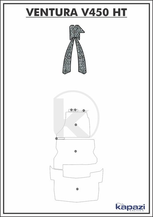 Tapete PVC Náutico Trançado para Ventura V 450 HT - Proa