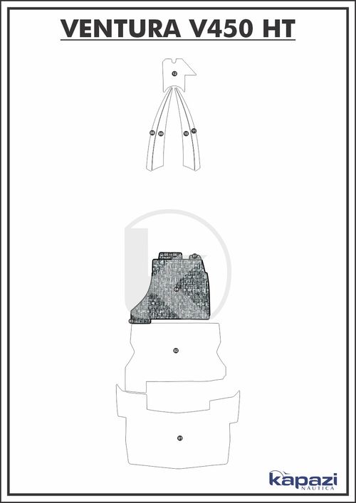 Tapete PVC Náutico Trançado para Ventura V 450 HT - Fly