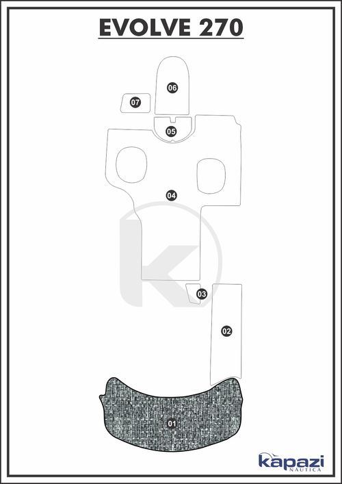 Tapete PVC Náutico Trançado para Evolve 270 - Plataforma