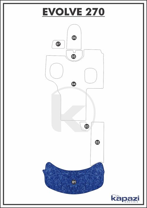 Tapete Têxtil Nauti Clean para Evolve 270 - Plataforma