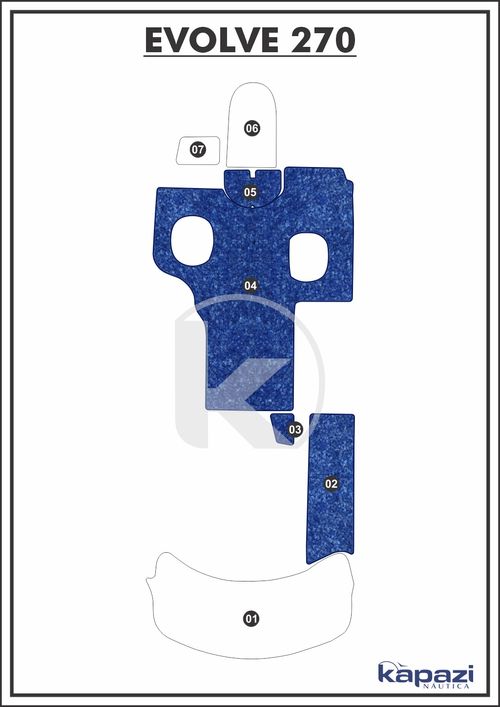 Tapete Têxtil Nauti Clean para Evolve 270 - Cockpit