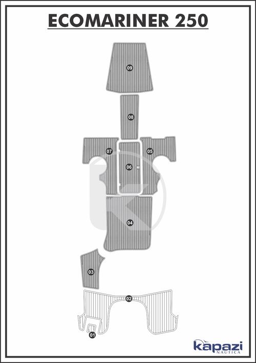 Tapete PVC Thermo Deck Comfort para Ecomariner 250 - Cockpit