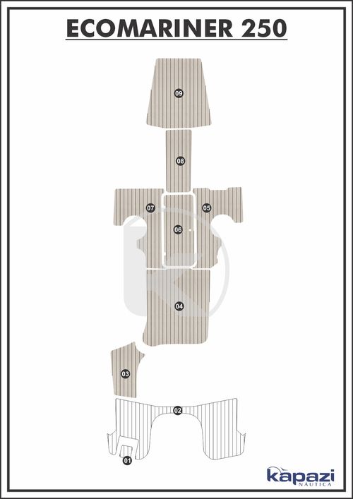 Tapete PVC Thermo Deck Classic para Ecomariner 250 - Cockpit