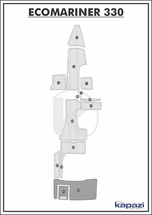 Tapete PVC Thermo Deck Comfort para Ecomariner 330 - Plataforma