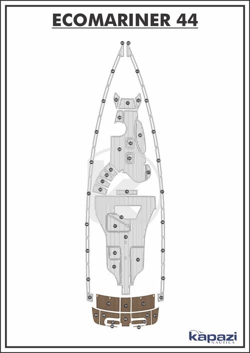 Tapete PVC Thermo Deck Beach para Ecomariner 44 - Plataforma