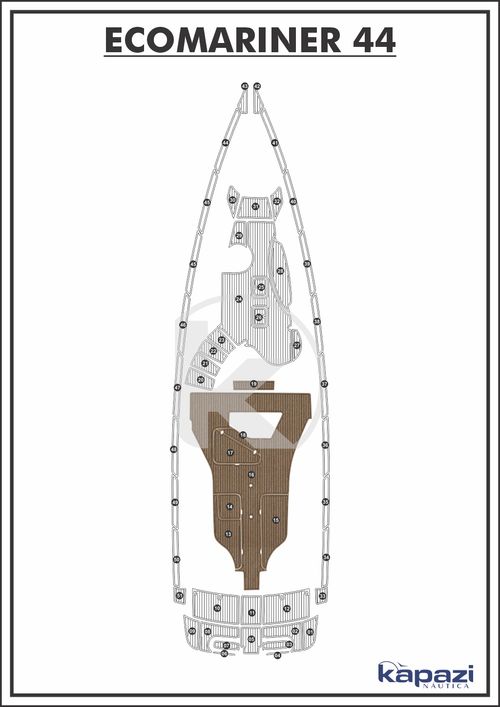 Tapete PVC Thermo Deck Beach para Ecomariner 44 - Cockpit