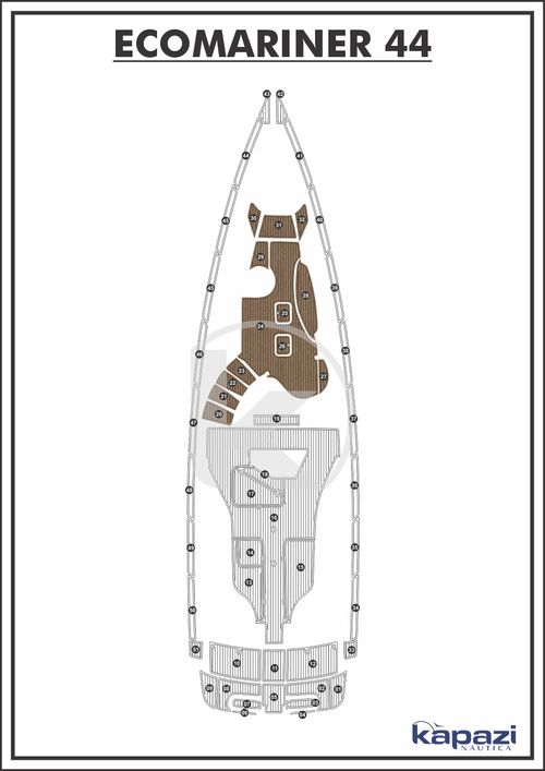 Tapete PVC Thermo Deck Beach para Ecomariner 44 - Cabine