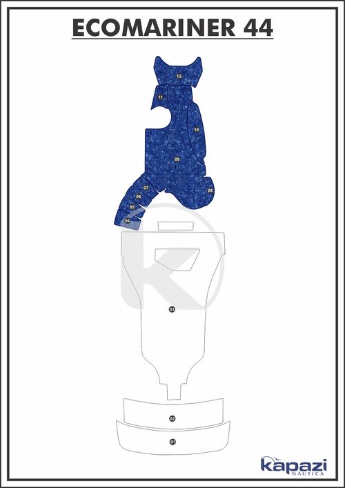 Tapete Têxtil Nauti Clean para Ecomariner 44 - Cabine