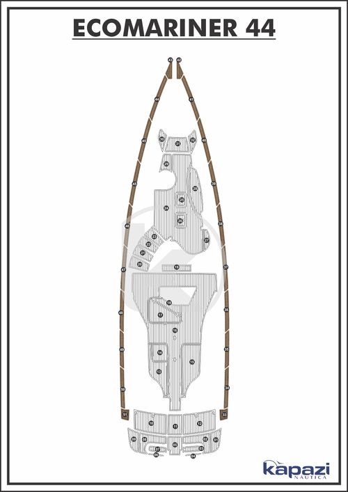 Tapete PVC Thermo Deck Beach para Ecomariner 44 - Passadiço