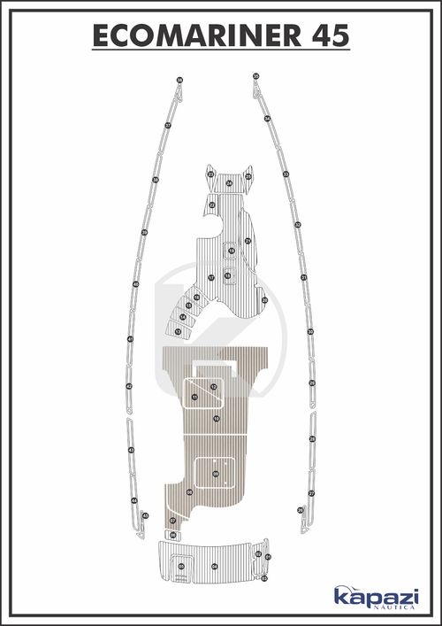 Tapete PVC Thermo Deck Classic para Ecomariner 45 - Cockpit