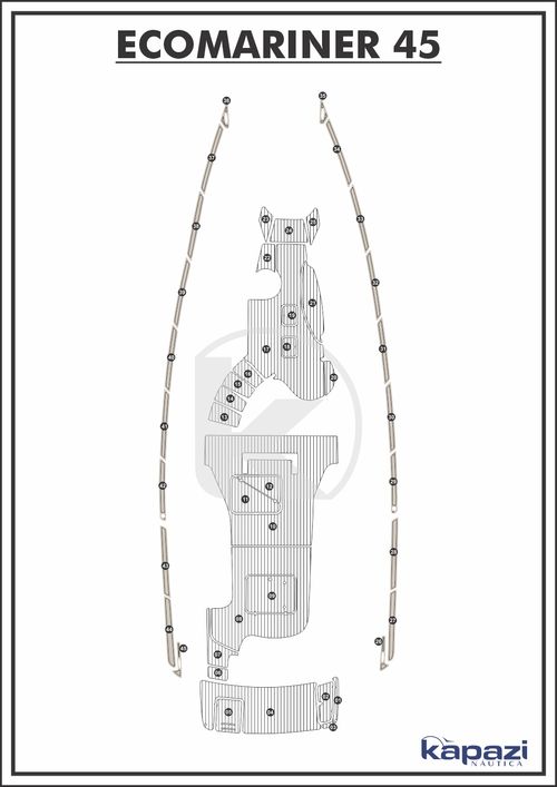 Tapete PVC Thermo Deck Classic para Ecomariner 45 - Passadiço