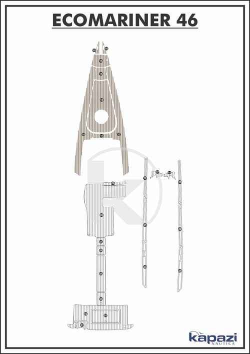 Tapete PVC Thermo Deck Classic para Ecomariner 46 - Proa