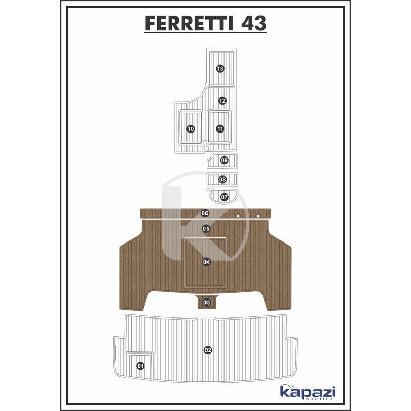 tapete-pvc-thermo-deck-beach-para-ferretti-43-cockpit-natural-friso-preto