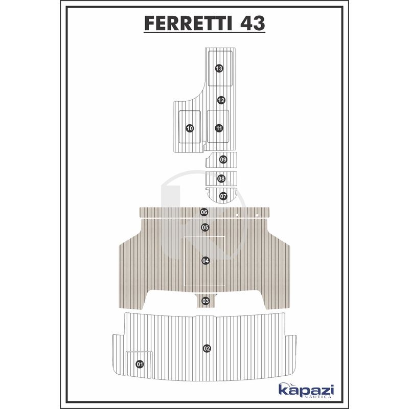 tapete-pvc-thermo-deck-classic-para-ferretti-43-cockpit-areia-friso-preto