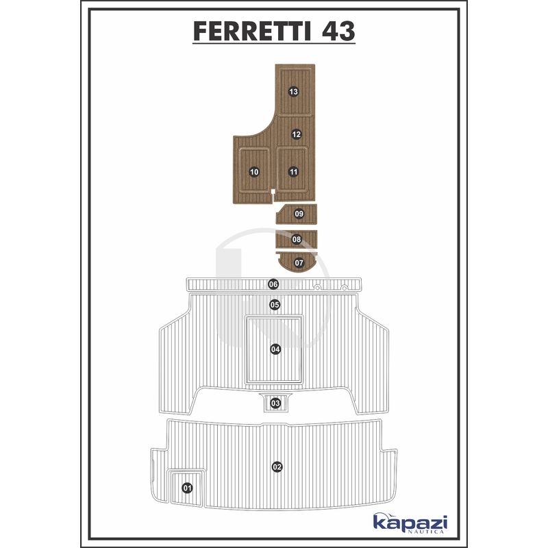 tapete-pvc-thermo-deck-beach-para-ferretti-43-cabine-natural-friso-preto