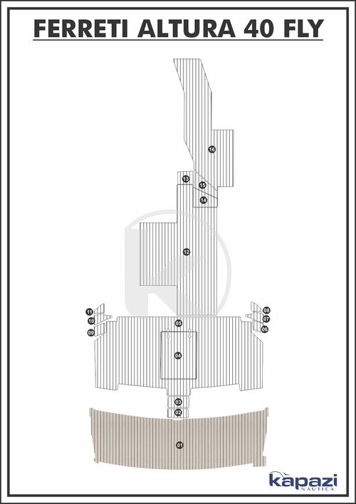 Tapete PVC Thermo Deck Classic para Ferretti Altura 40 Fly - Plataforma