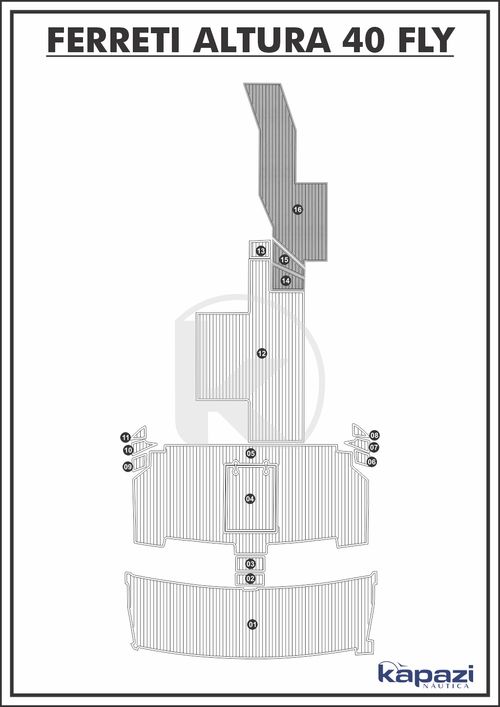 Tapete PVC Thermo Deck Comfort para Ferretti Altura 40 Fly - Cabine