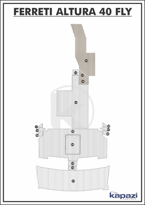 Tapete PVC Thermo Deck Classic para Ferretti Altura 40 Fly - Cabine