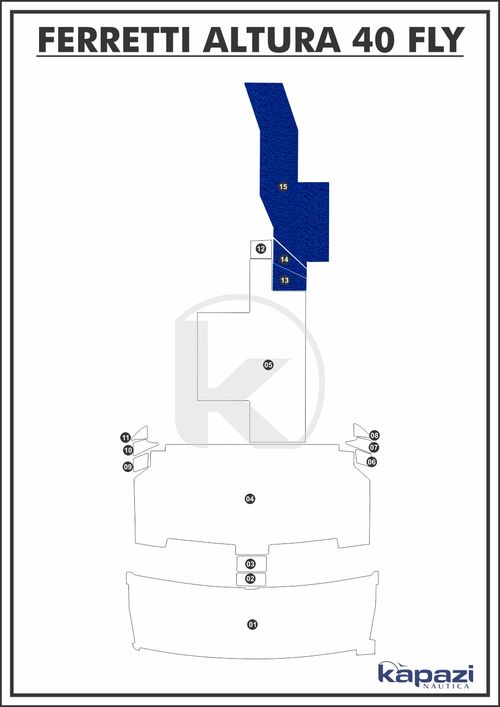 Tapete PVC Vinil Kap para Ferretti Altura 40 Fly - Cabine