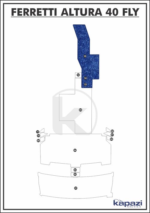 Tapete Têxtil Nauti Clean para Ferretti Altura 40 Fly - Cabine