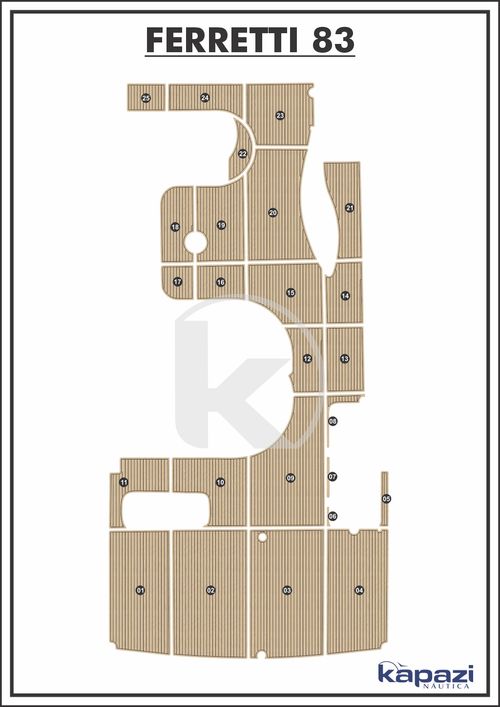 Tapete EVA Soft Tech para Ferretti 83 - Plataforma