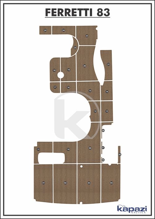 Tapete PVC Thermo Deck Beach para Ferretti 83 - Plataforma