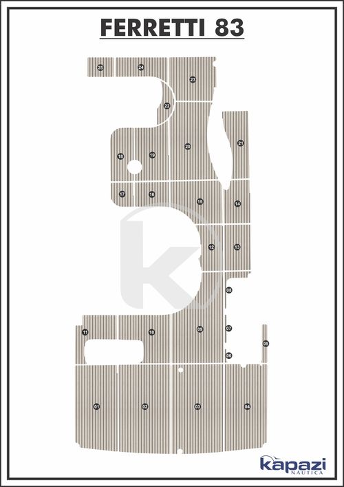 Tapete PVC Thermo Deck Classic para Ferretti 83 - Plataforma