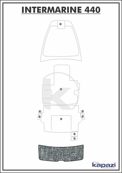 Tapete PVC Náutico Trançado para Intermarine 44 - Plataforma