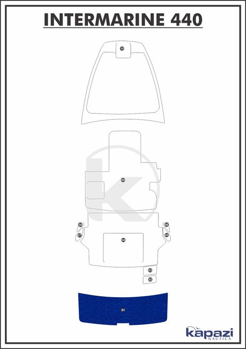 Tapete PVC Vinil Kap para Intermarine 44 - Plataforma