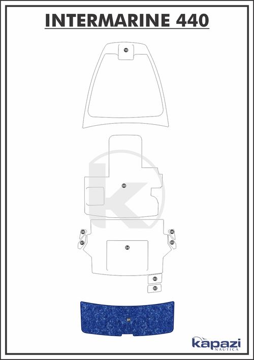 Tapete Têxtil Nauti Clean para Intermarine 44 - Plataforma