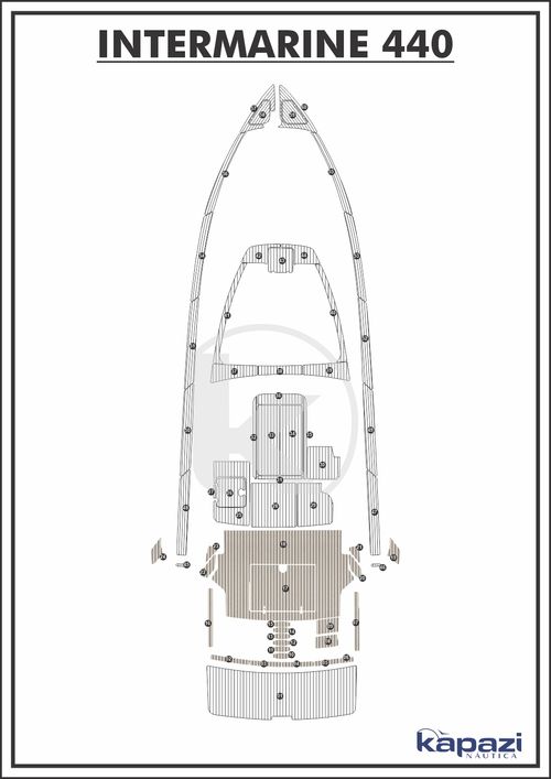 Tapete PVC Thermo Deck Classic para Intermarine 44 - Cockpit