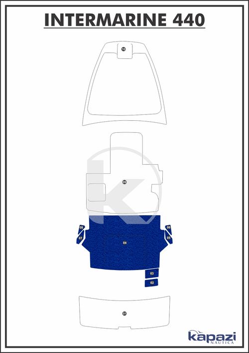 Tapete PVC Vinil Kap para Intermarine 44 - Cockpit
