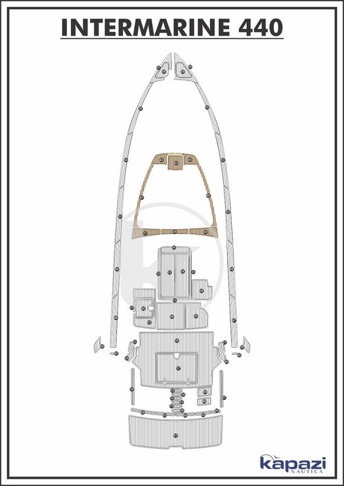 Tapete EVA Soft Tech para Intermarine 44 - Proa