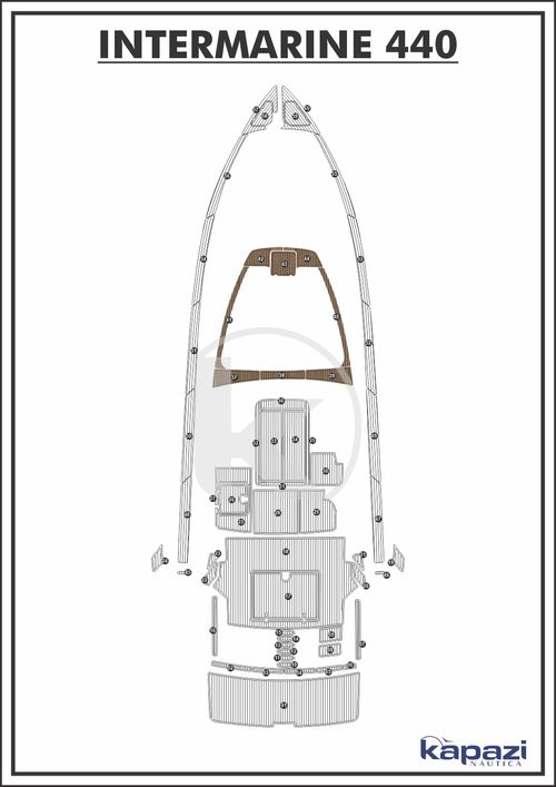 Tapete PVC Thermo Deck Beach para Intermarine 44 - Proa