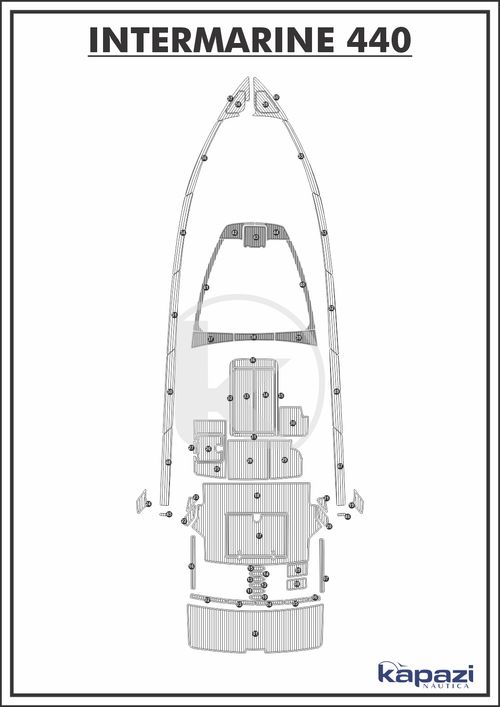 Tapete PVC Thermo Deck Comfort para Intermarine 44 - Proa