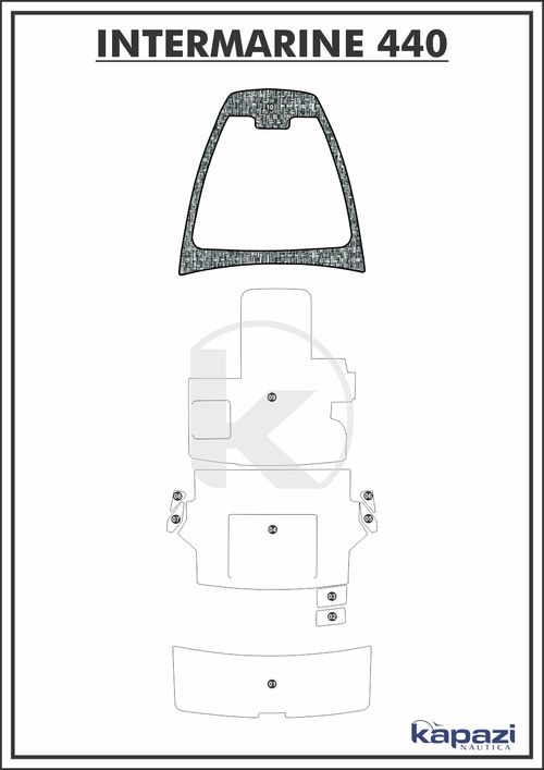 Tapete PVC Náutico Trançado para Intermarine 44 - Proa